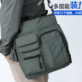 跨境热卖商务单肩包男士出差手提轻便14寸电脑大容量A4公文斜挎包