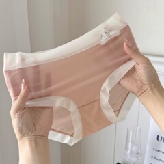 少女三角裤夏季超薄面膜裤无痕冰丝内裤女中腰紫杉醇7A抗菌裆裸感