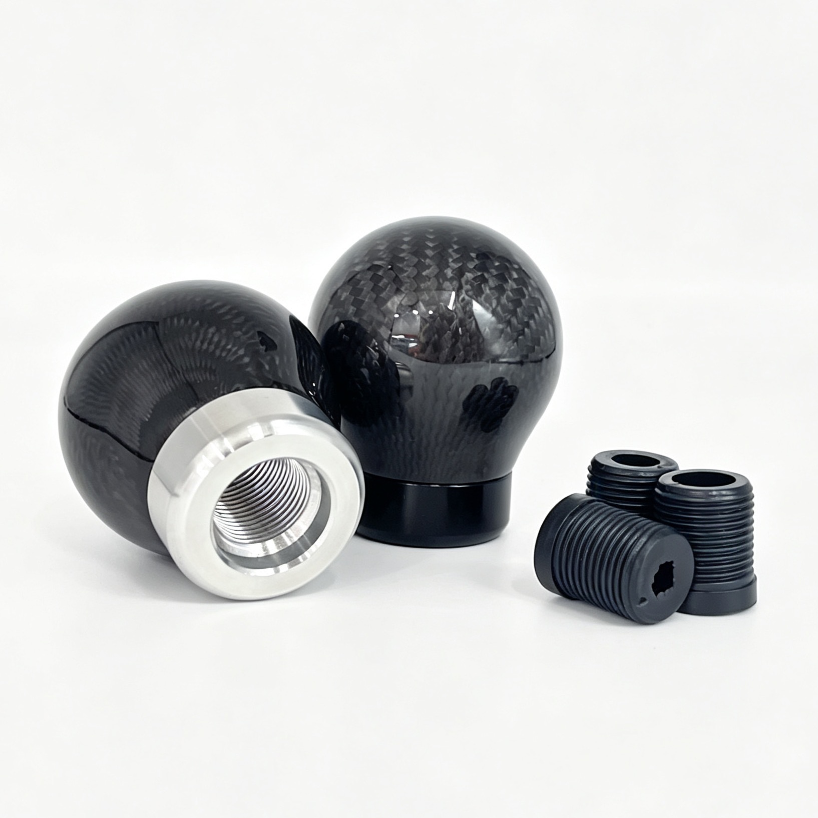 Cross-Border Car Modification Parts Carbon Pattern Gear Shift Knob Round Real Carbon Fiber Shift Lever Head