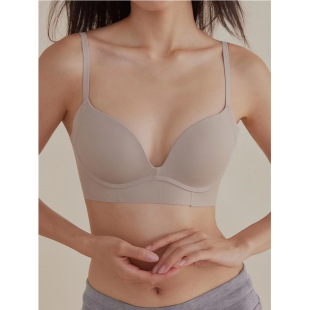 JCSILK Quiet Non-trace Glossy Mulberry Silk Underwear Upper Thin Lower Thick Non-steel Ring Micro-adjustment Silk Bra