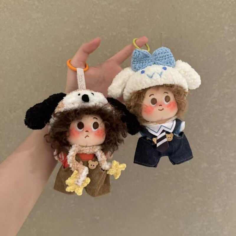 Set Dudu curly-haired, cute, and adorable puppy headband, afro-style plush pendant, bag charm, keychain, and doll