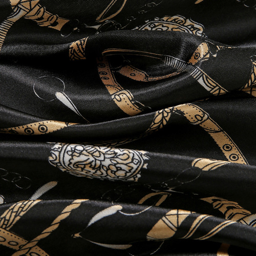 European and American new model imitation silk satin 50 square scarf Children's Day gift chain printed scarf small scarf