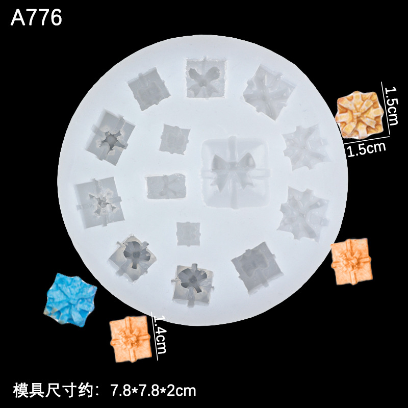 Nuevo tamaño caja de regalo molde silicona epoxi arcilla cerámica suave postre pastel fondant chocolate accesorios decorativos