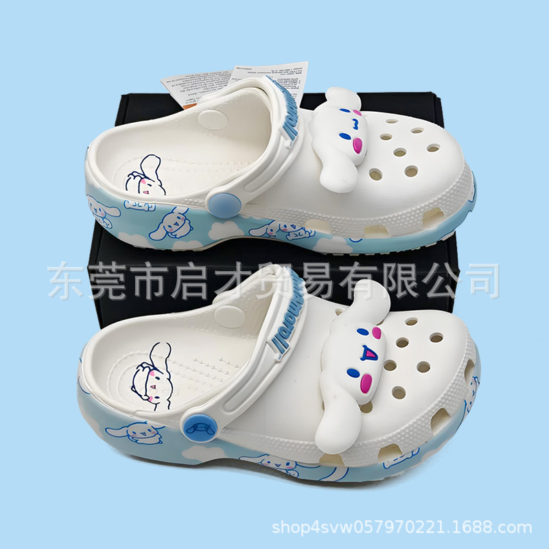 cross新款卡通联名萌露比立体鞋花 儿童防滑洞洞鞋潮流凉鞋|undefined
