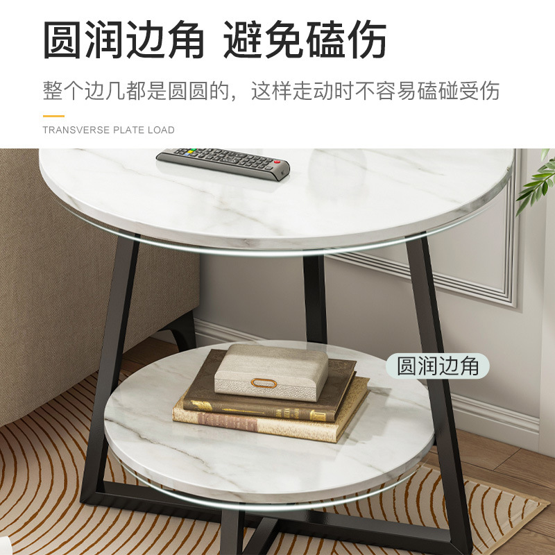 Bedside table for small studio apartment, round coffee table for living room, minimalist iron sofa side table, wholesale