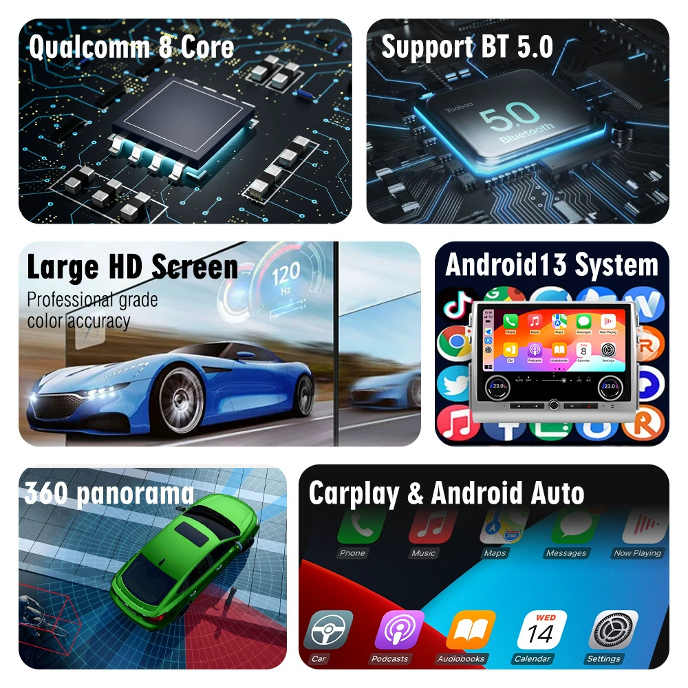 Совместимая 2007-24 Cool Luzawa FJ Android 13.3-дюймовый умный видеоплеер с средним управлением экраном CarPlay навигация