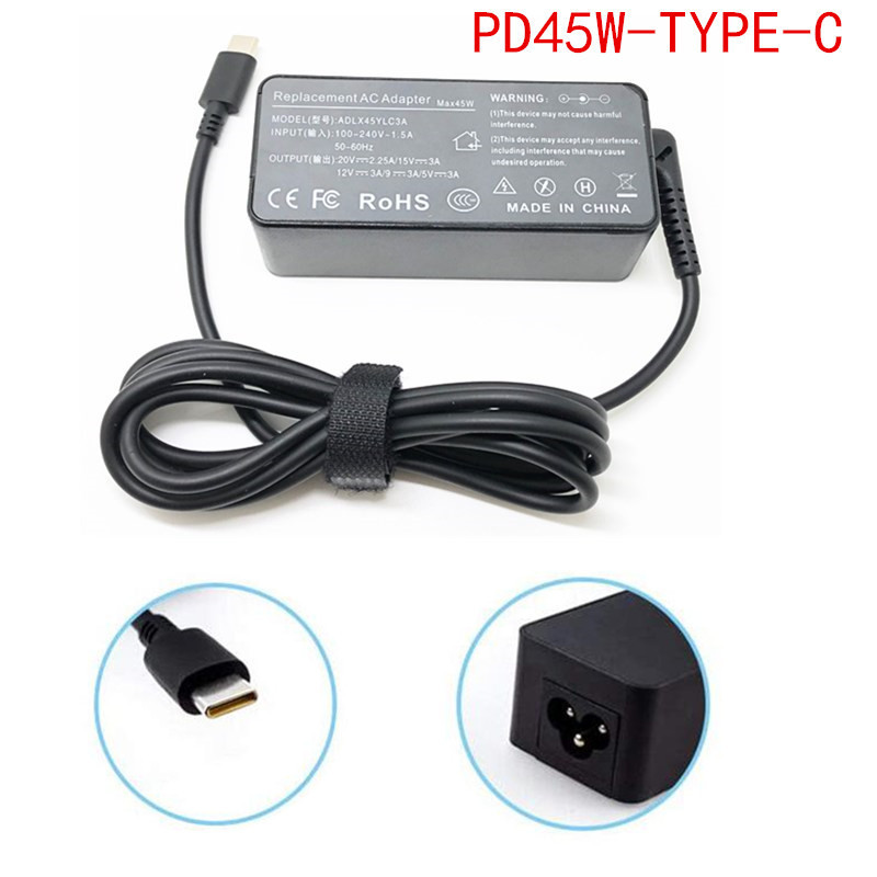 Applicable to Lenovo notebook 20V2.25A Power Adapter 45W HP charger PD Type-C interface Applicable to Lenovo notebook 20V2.25A Power Adapter 45W HP charger PD Type-C interface
