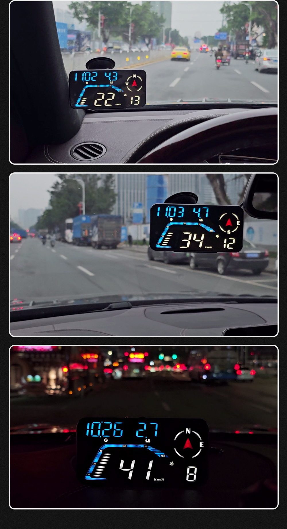 Cross-Border Car Hud Head-Up Display Car Universal Gps Car Speed Altitude High-Definition Multi-Function Instrument G12