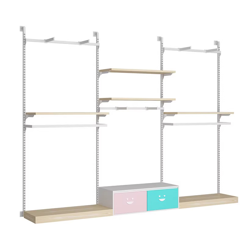 Tienda de ropa estante de exhibición de ropa de niños pared estante de ropa de niños percha de ropa de doble capa madre y bebé estante de plataforma de isla