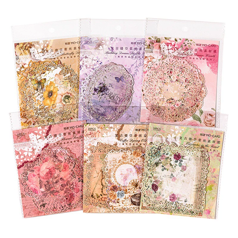 Momo материал бумага Victoria's Secret Series винтажный цветочный полый кружевной журнал фон декоративная бумага