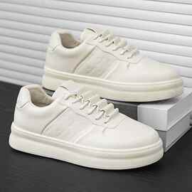 男板鞋软皮防臭夏季新款简约透气防滑百搭休闲鞋男厚底小白鞋