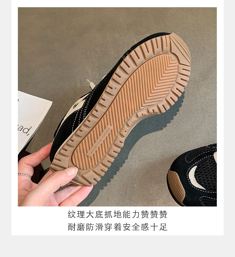 Giày sneaker nữ da bò lưới thân thấp dây buộc gót ẩn 6 cm — Đen (Gót ẩn 6CM) - Còn hàng, Đỏ (Gót ẩn 6CM) - Còn hàng chi tiết 9