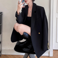 预售黑色西装外套女装2025早秋休闲设计感计感气质今年流行春秋西