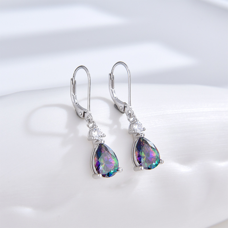 Amazon crossover nuevos pendientes de circón de color de plata de ley 925 para mujer, temperamento de lujo ligero, sentido de alta gama, pendientes de todo fósforo