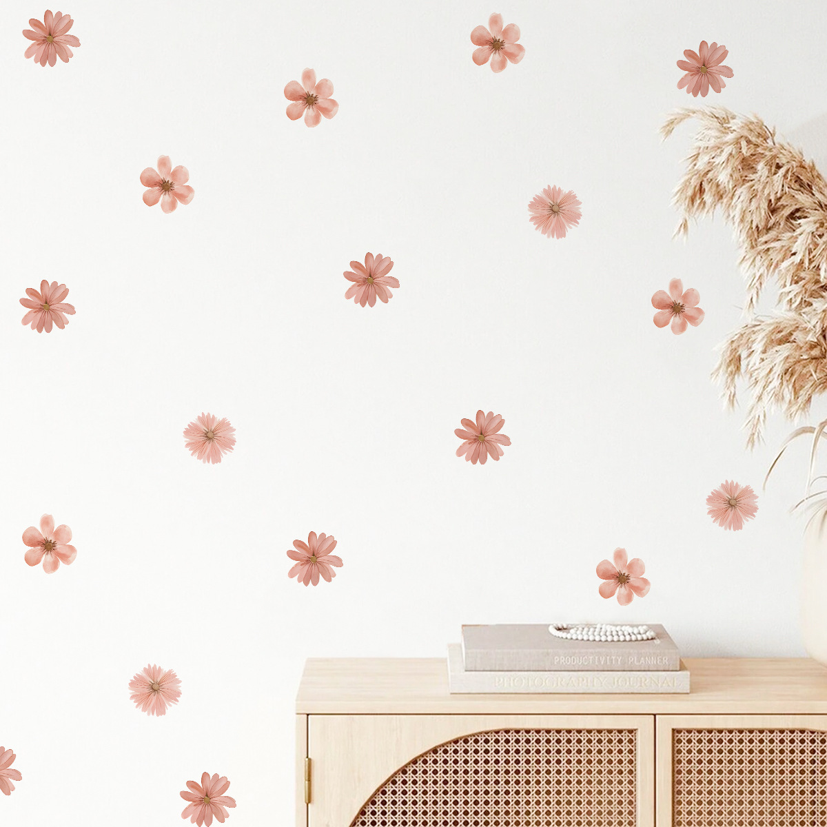 ACC32120 Pink Flowers Stickers Wall Stickers Children's Room Wall Stickers Girls' Dormitory Wall Decoration