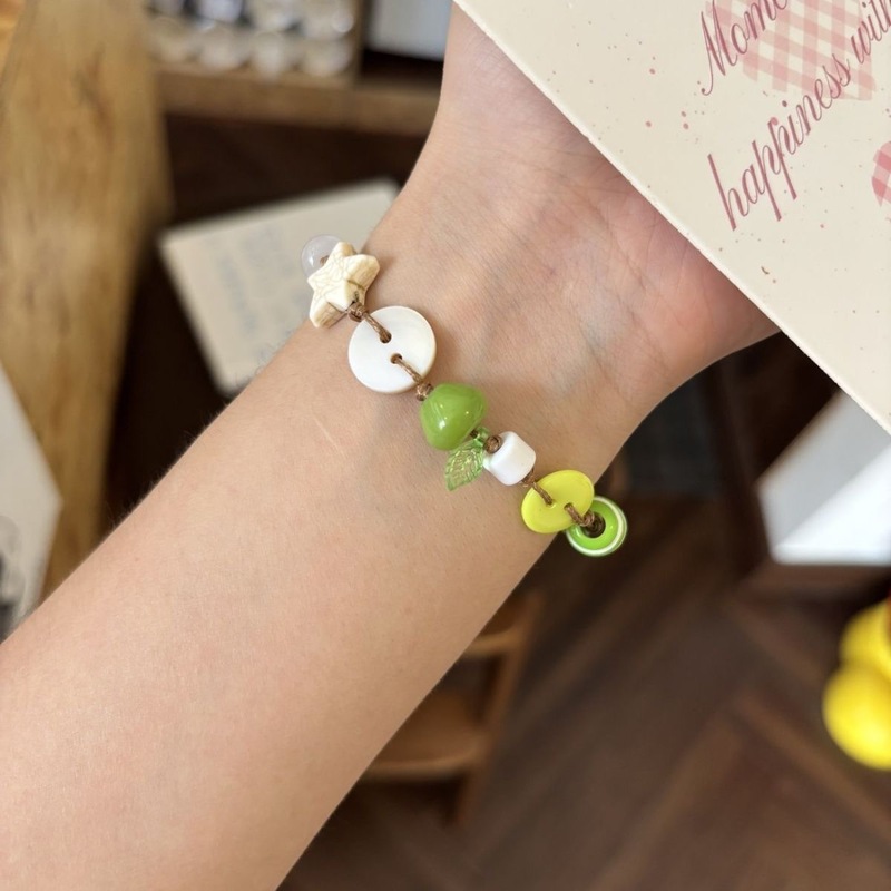 ランプワークガラスアップルルースビーズ織りブレスレットブレスレットネックレス携帯電話チェーン完成品漫画ビーズ|undefined