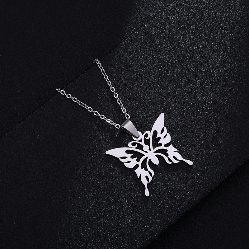 Mode Papillon Acier Inoxydable Placage Aucun Plaqué Or 18K Femmes Collier display picture 2