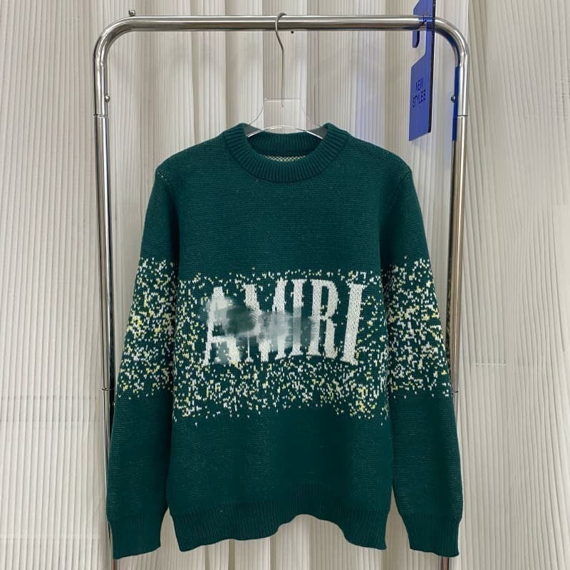 【25冬季爆款毛衣】amiri新品毛衣潮牌前后logo提花AMIRI字母男女|undefined