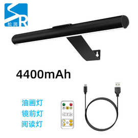 新跨境椭圆油画灯磁吸浴室镜前灯摇控可调光三色温油画灯无频闪