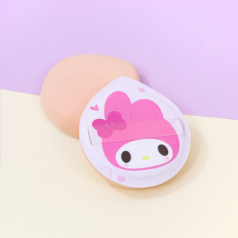 Personalizado en fábrica, gran borla de algodón de azúcar de 100 puntos, Q elástico, húmedo y seco, cojín de aire de esponja de maquillaje sin látex grueso