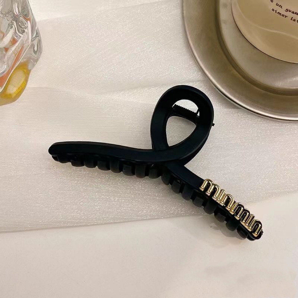 黑色盤發抓夾大號簡約髮夾女後腦勺鯊魚夾高級感2024新款夾子頭飾