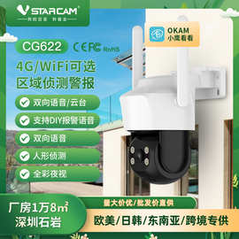 监控器可夜视家用摄像头监控双画面球机360无线wifi网络太阳能