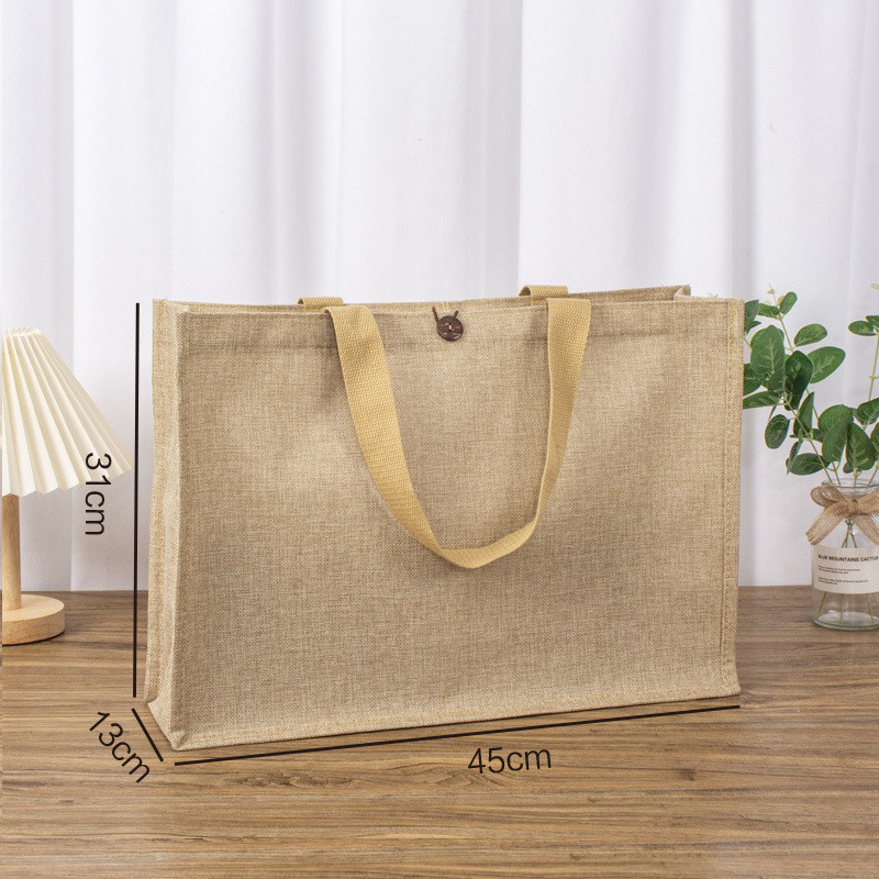 Bolsa de lino simple retro jute portátil bolsas de regalo de regalo de gran capacidad bolsas de lino personalizadas