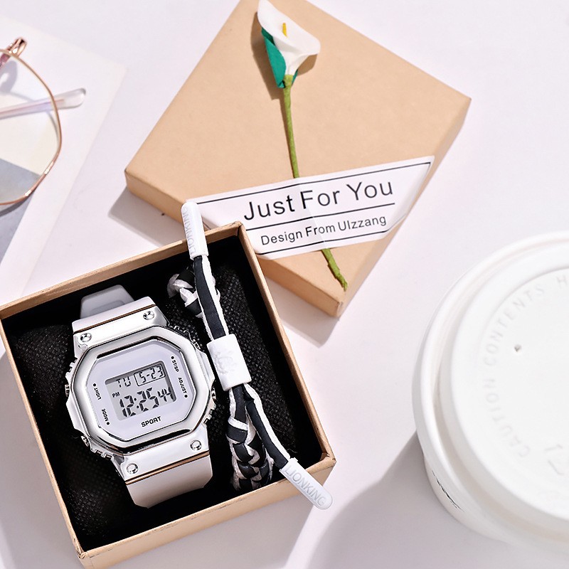 Electroplated small square white with silver surface