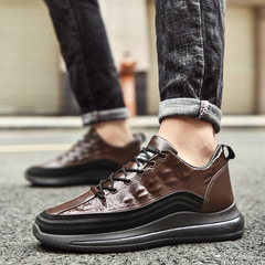 Foreign Trade Cross-Border Men's Sports Shoes 2023 New Crocodile Pattern Leather Surface Casual Shoes Fashion Korean Version Men's Shoes