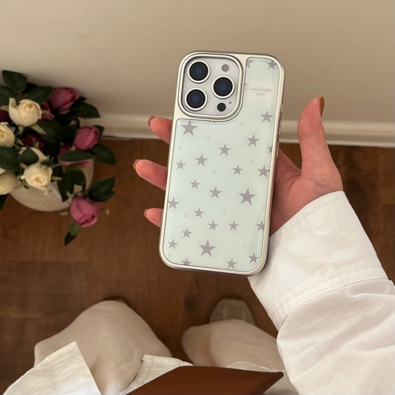 Hochwertige, galvanisierte Sternenhülle aus Kunstharz für iPhone 17 Pro Max, Fruit 16, 15, Niche 14, Girly_voghion.com