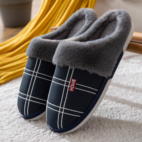 Cotton Slippers Men's Large Size  Winter Cotton Slippers Women's Warm Wool Slippers Thick Soled Plush Slippers 45 46 47 48