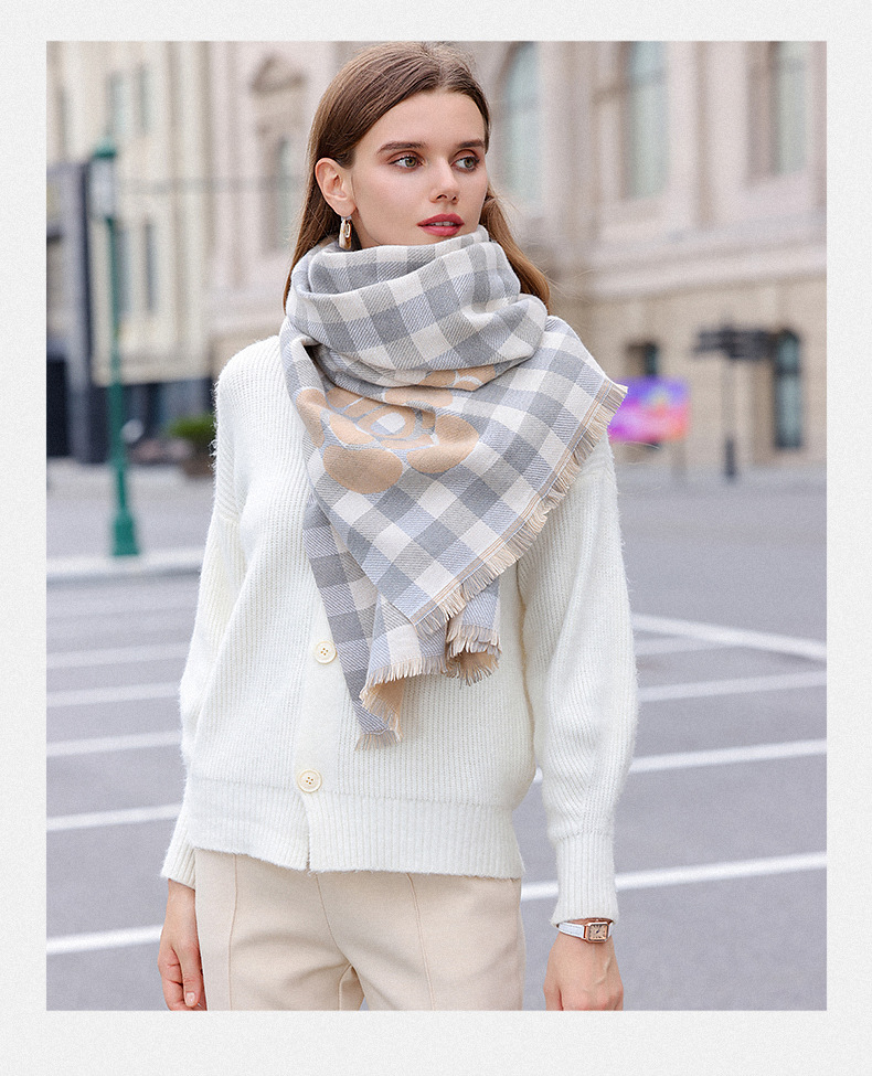 Women's Elegant Basic Streetwear Plaid Imitation Cashmere Scarf display picture 2