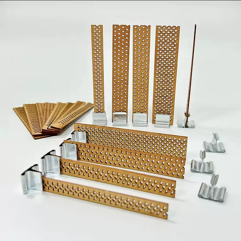 网格镂空木芯用于蜡烛制作和DIY蜡烛 工艺的带金属夹子的开裂木芯