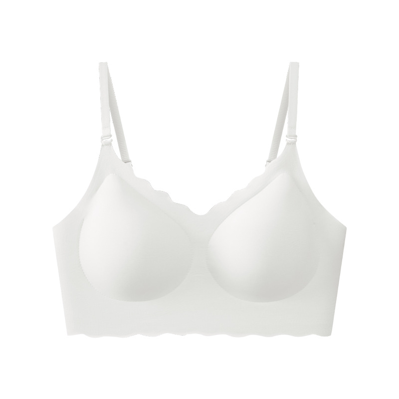 Exclusivo transfronterizo para ropa interior con espalda hermosa en forma de U, senos pequeños para mujeres, base invisible y sin costuras, piel delgada, correa para el hombro, sujetador de copa fija