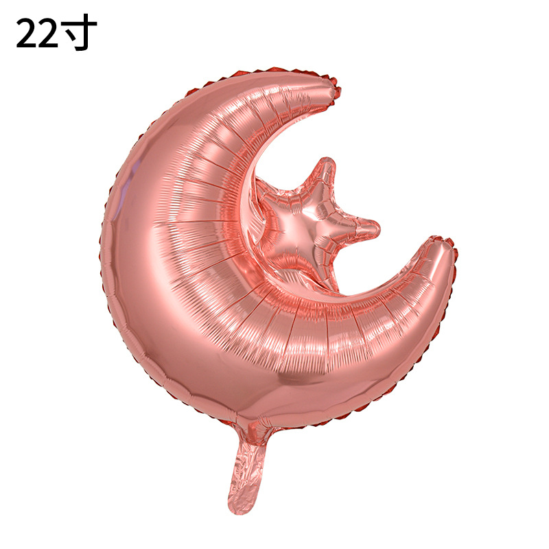 22 pulgadas estrellas y la luna en un globo de aluminio, decoración de decoración extranjera, un globo de estrellas y la luna