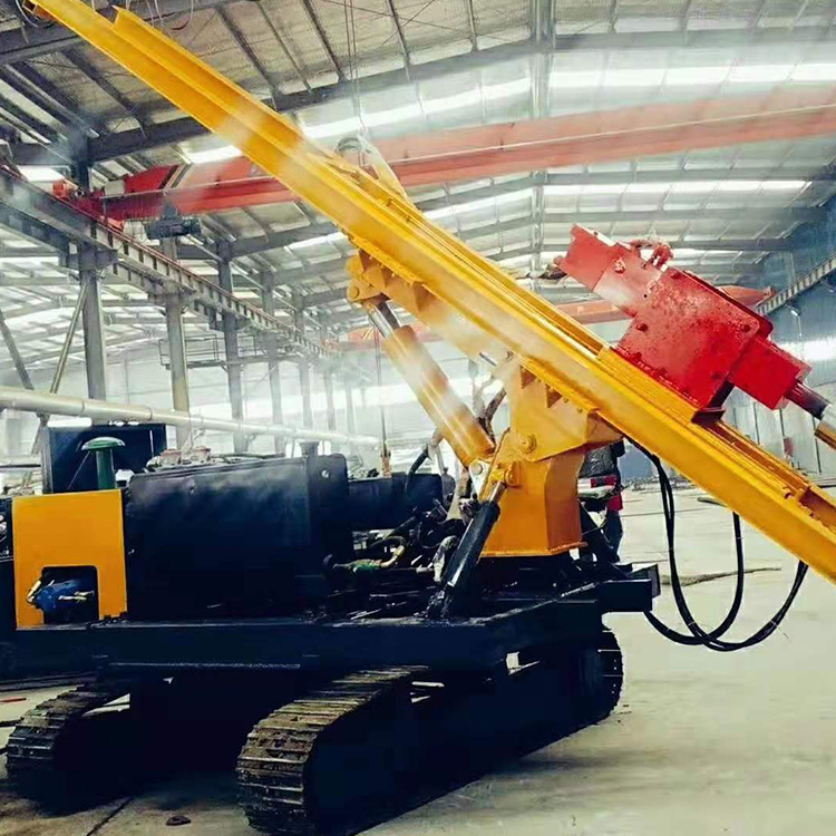 中旺履带式光伏打桩机冻土光伏打桩机器钢管桩打桩钻孔机