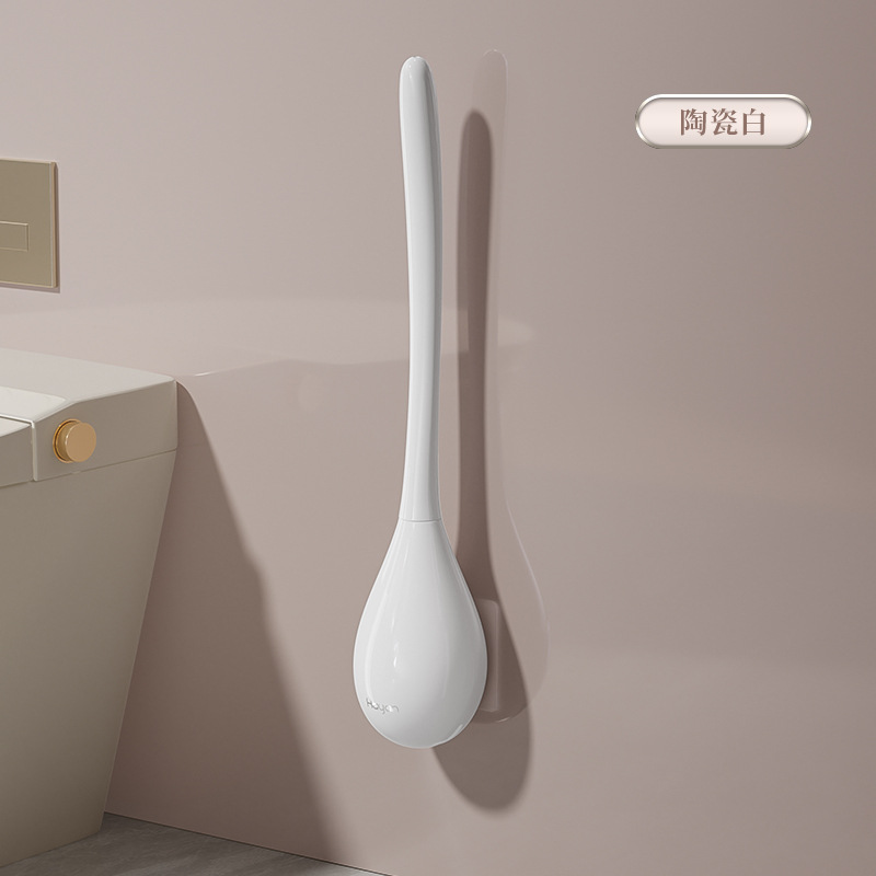 2024 nuevo cepillo de inodoro hogar sin ángulo muerto montado en la pared inodoro lavado artefacto crema estilo inodoro cepillo