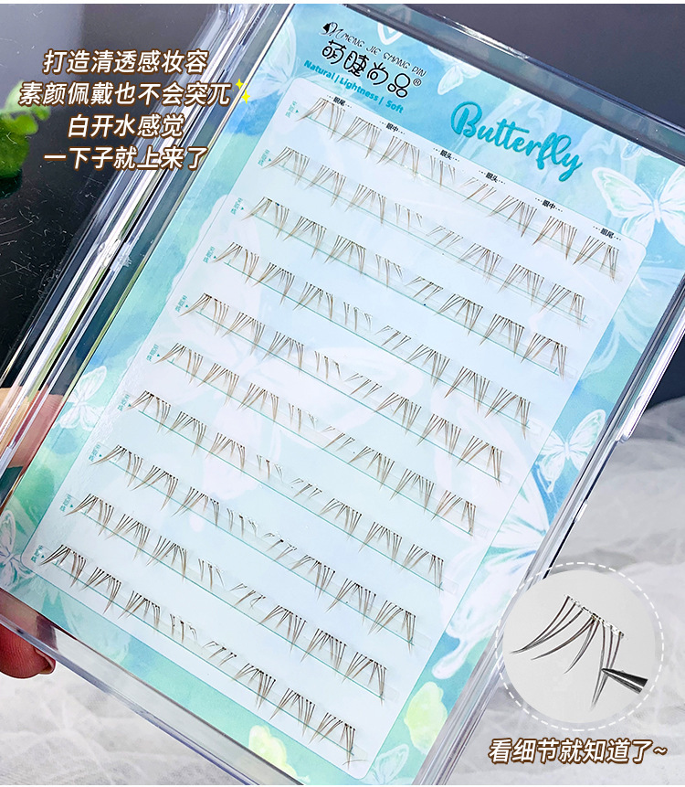 Mengjie Shangpin large-capacity color brown glue-free caramel Polaris Brown single-cluster segmented photogenic false eyelashes Application Scenario