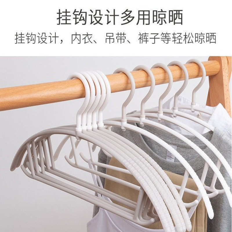 Macaron Seamless Clothes Hanger Balcony Windproof Plastic Clothes Support Semi-Circular Non-Slip Clothes Hanger Simple Home Clothes and Pants Rack