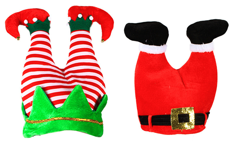 Christmas hat Santa hat creative funny clown elf hat Adult Santa hat Christmas event performance_voghion.com