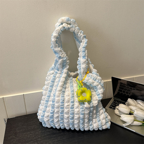 Fashion Large Capacity Underarm Shoulder Bag  Spring and Summer New Style Student Class Bubble Commuting Bucket Tote Bag for Women