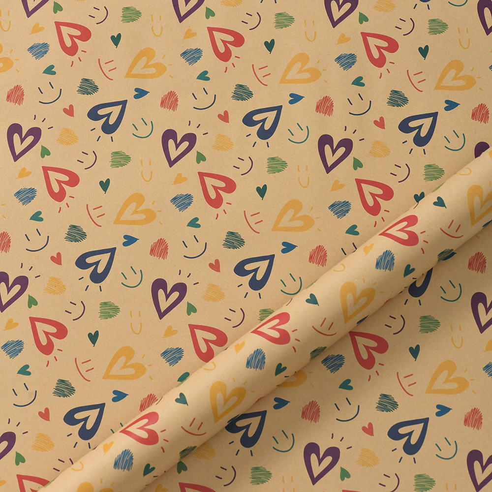 Amazon nuevo papel kraft retro embalaje de regalo de cumpleaños de San Valentín paquete de papel de embalaje al por mayor