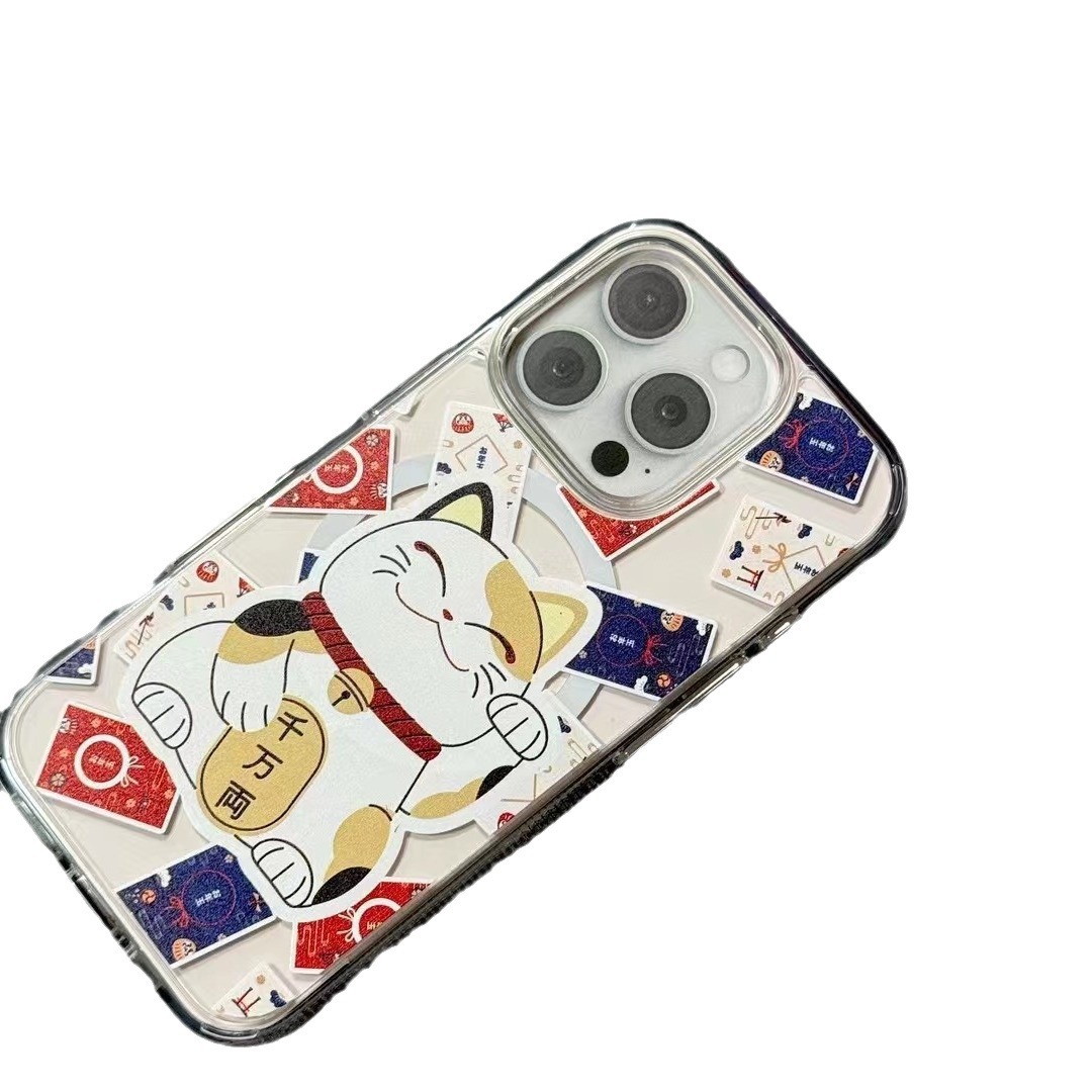 Aplicable a Apple 16 pintado iPhone 16 ProMax caso de dibujos animados MagSafe caso de teléfono celular