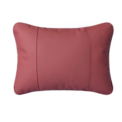 Headrest | Car Cushion Punching Imported - nappa-leather-volcanic-red-lumbar-support