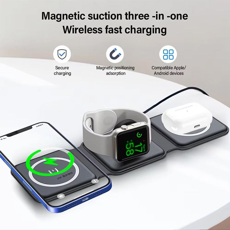 Amazon 越境売れ筋ワイヤレス充電器スポット磁気スリーインワンワイヤレス充電デスクトップ充電ステーション急速充電|undefined