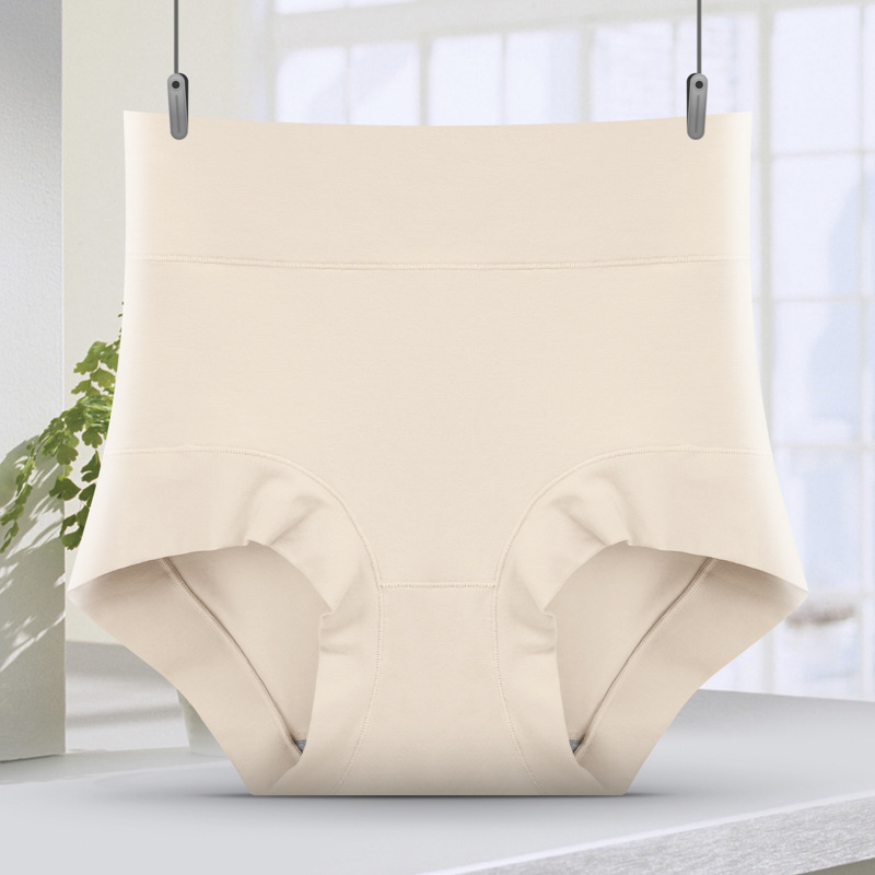 60S algodón cintura alta abdominal ropa interior de mujer 7A algodón antibacteriano cintura alta abdominal elevación de cadera de mujer triángulo ropa interior