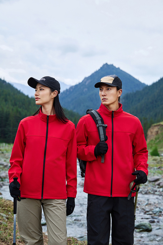 秋冬户外手抓绒软壳冲锋衣企业工作服定制印logo工装风衣外套刺绣|undefined