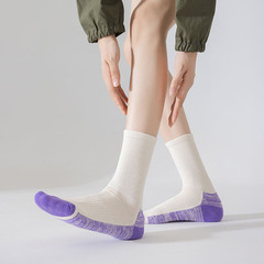 秋冬新款加厚襪子女中筒運動襪批發吸汗防滑戶外毛巾襪女士跑步襪
