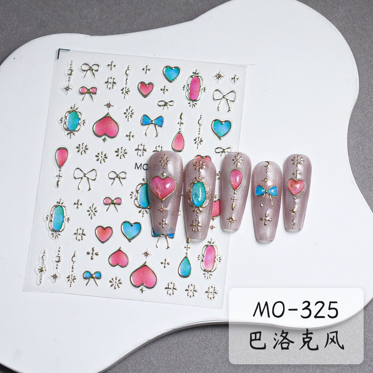 Nuevas pegatinas en relieve de estilo barroco para uñas