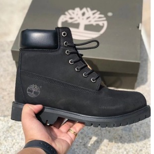 Can't Kick Classic Rhubarb Boots Thick Bottom Martin Boots Men's Couple's First Layer Cowhide Outdoor High-top Boots Black